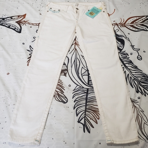 True religion | Men’s Straight Leg Jeans White Size 32 Waist - Picture 2 of 3